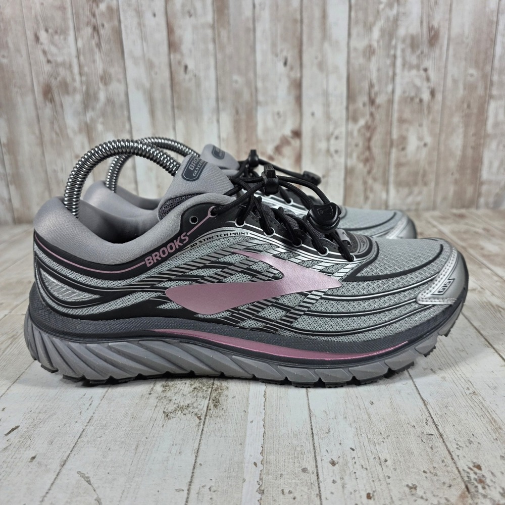 Brooks Glycerin 15 Womens Running Shoes Grey Silver Pink 1202471B057 Size 8.5 B